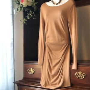 Express New Sexy Dress long sleeves Camel Color